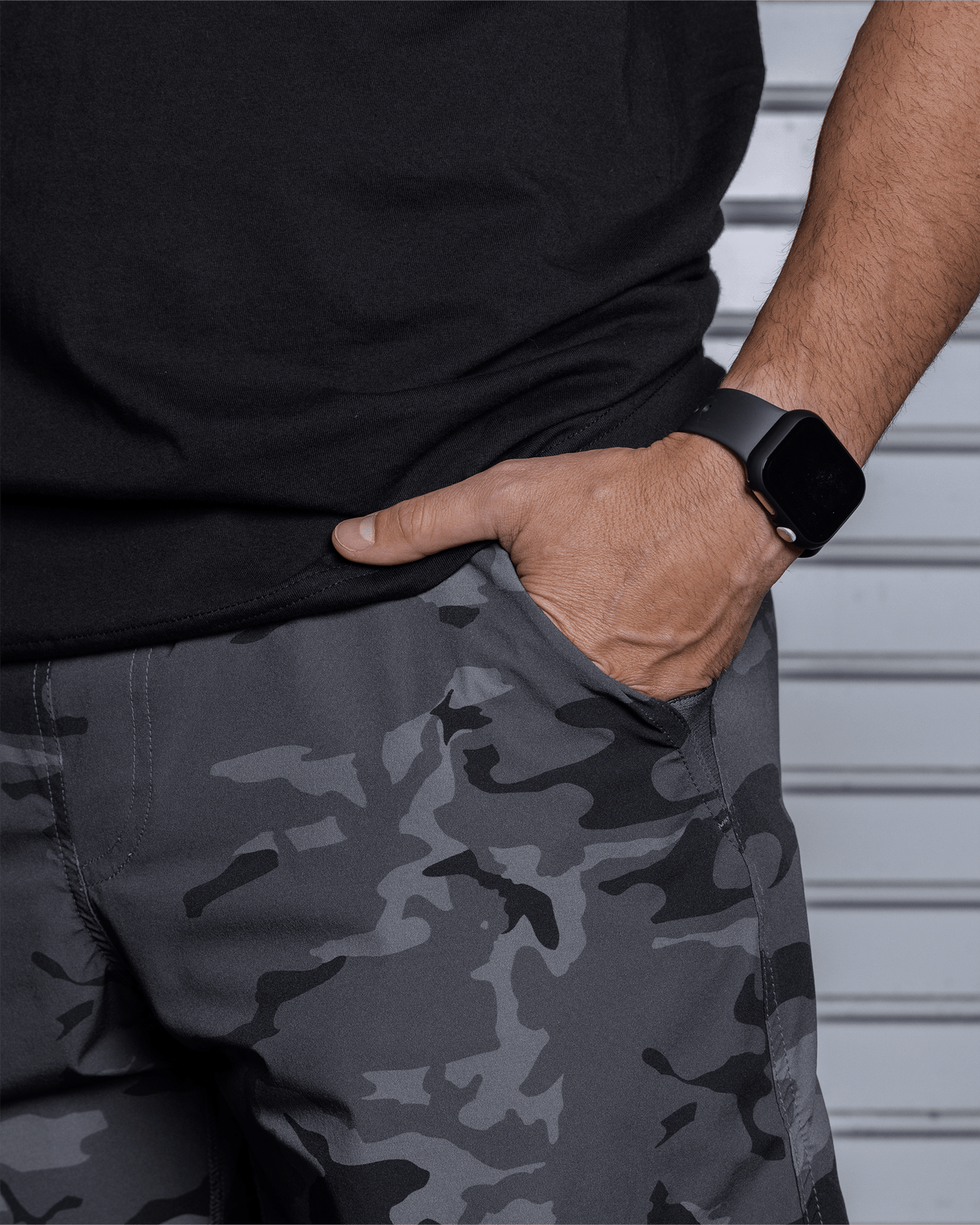 9" Gym Shorts - Black Camo