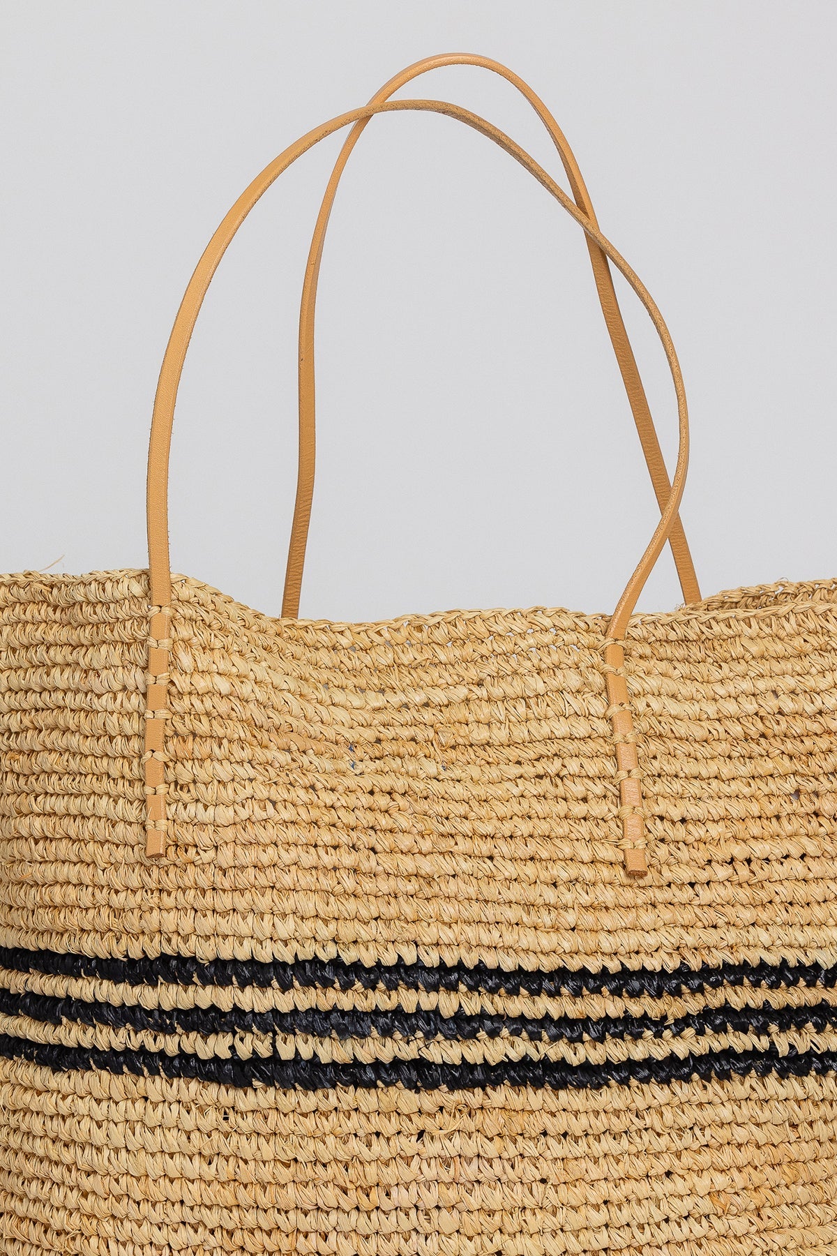 LUXE STRIPE STRAW TOTE