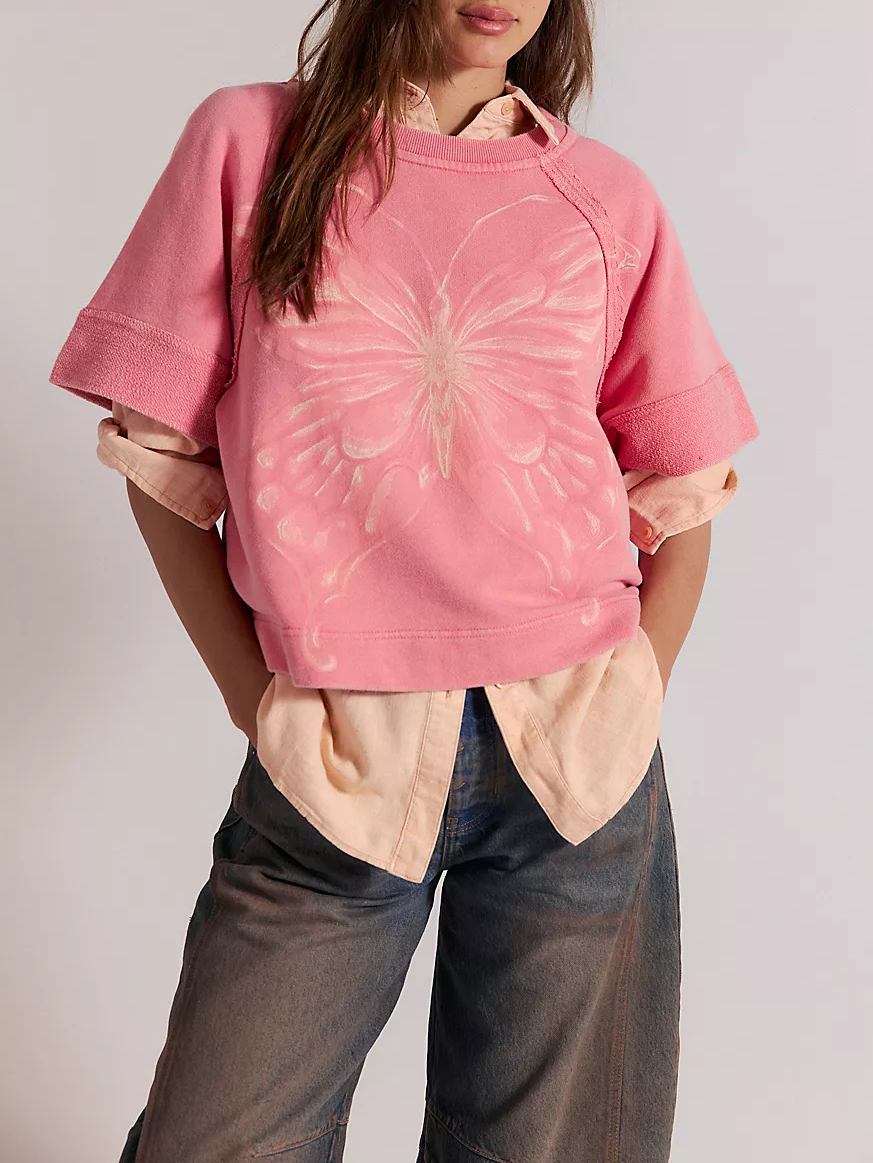 FREE PEOPLE Dahlia Short Sleeve Pullover