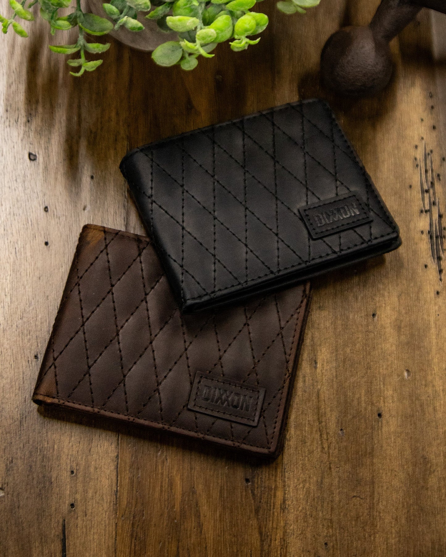 Andar x Dixxon Quilted Leather Wallet - Black