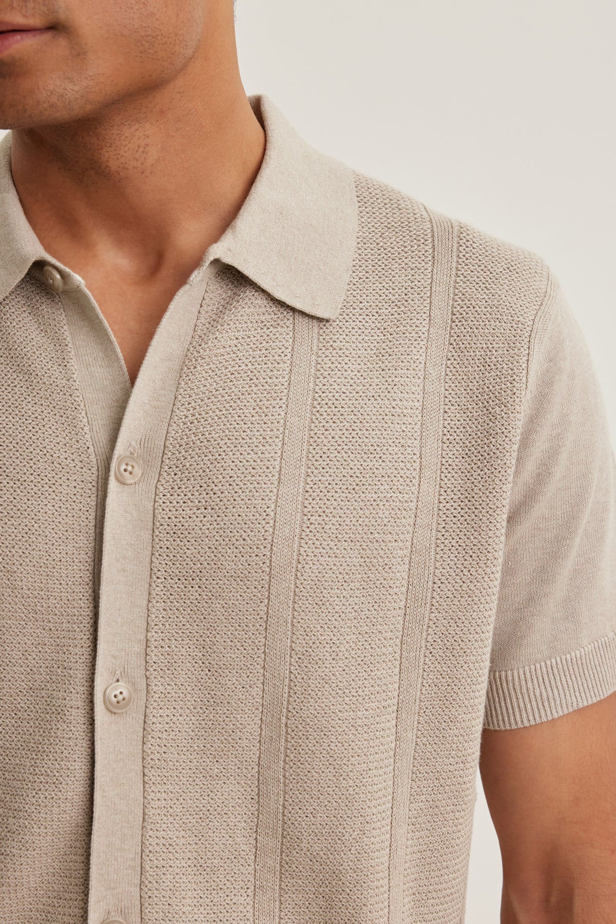 LORENZO COTTON LINEN SWEATER POLO