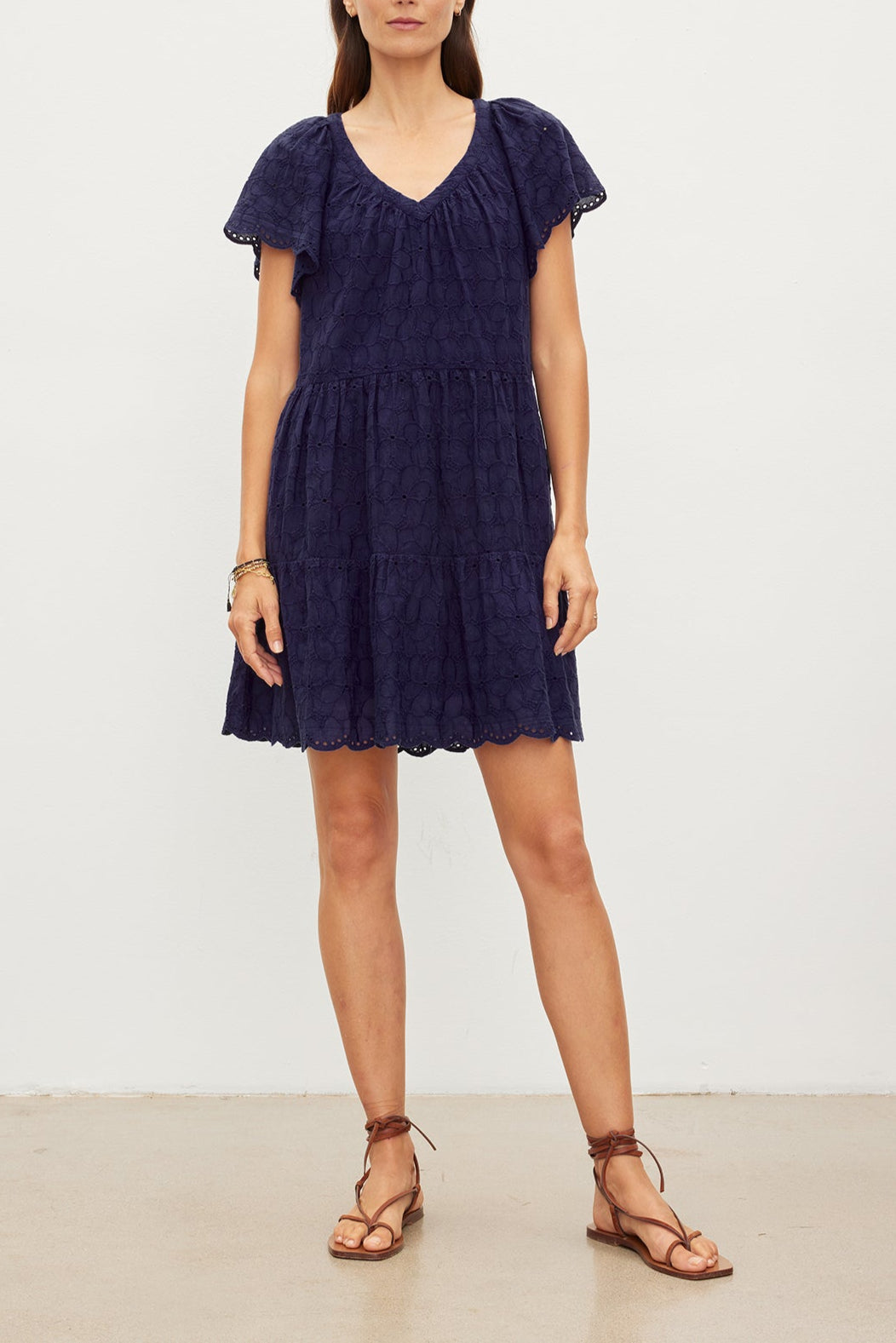 WYNETTE EMBROIDERED COTTON DRESS