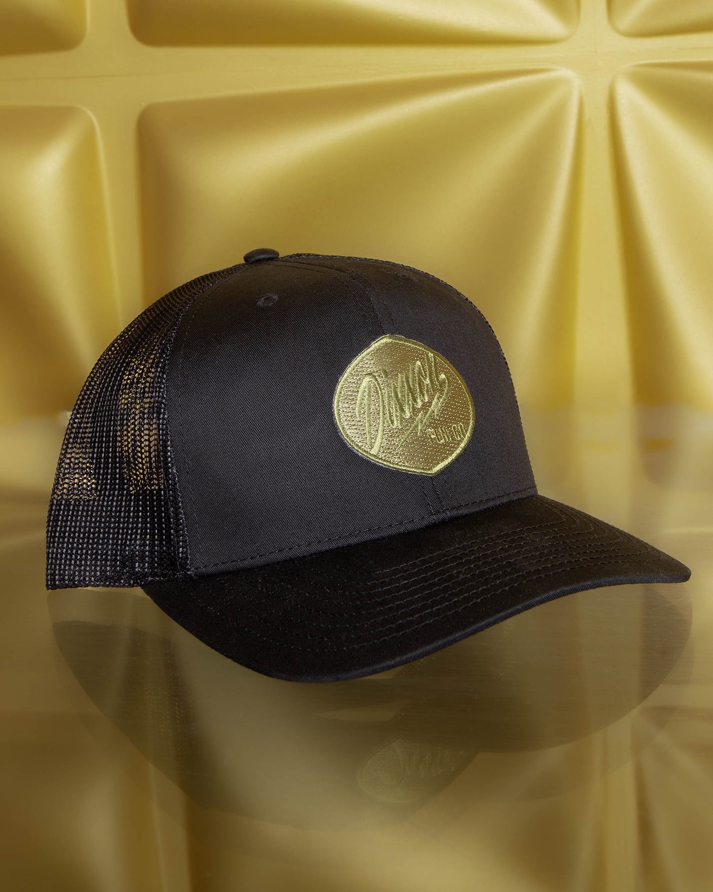 Esso Curved Bill Trucker Snapback - O.D. Green