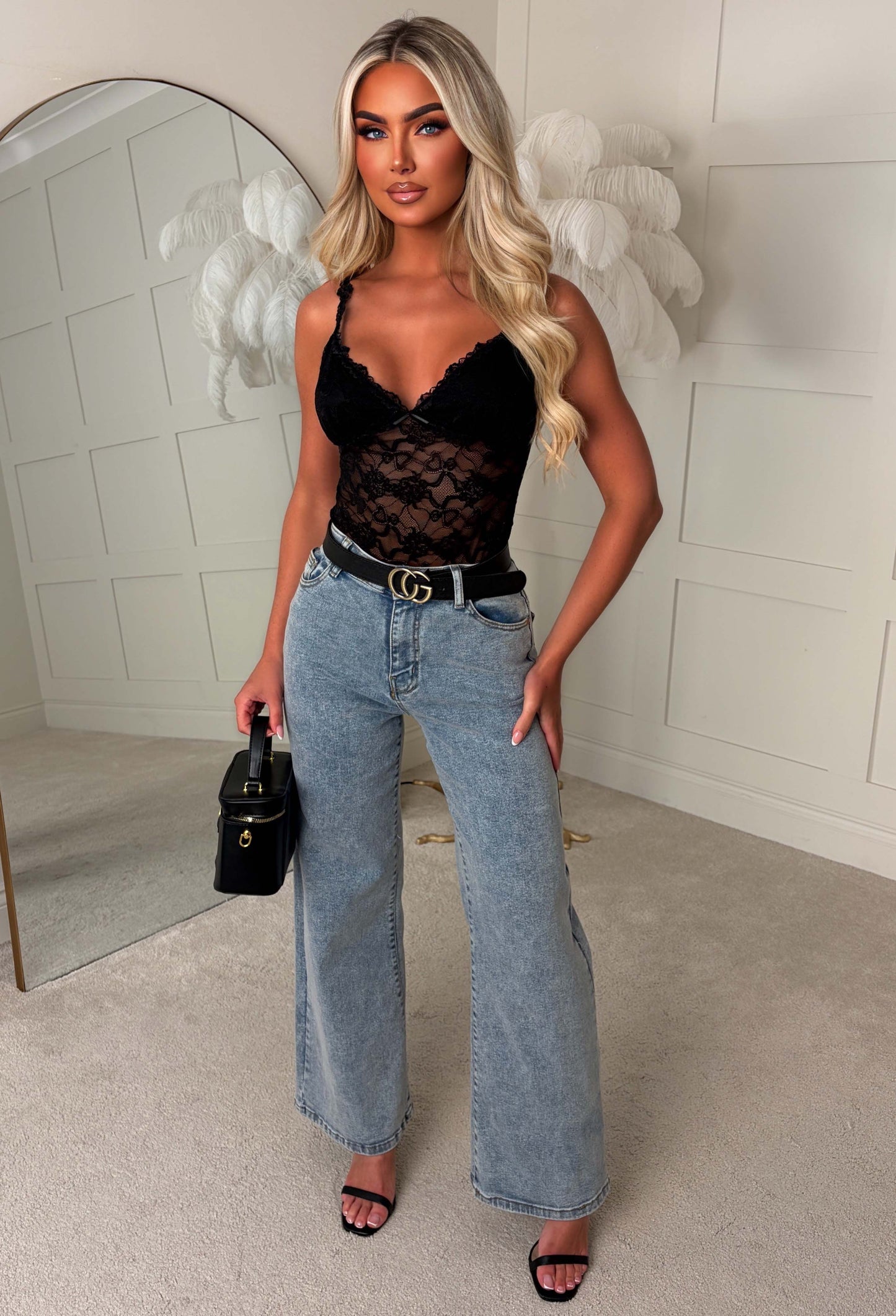 Fierce Rival Black Strappy Lace Bodysuit