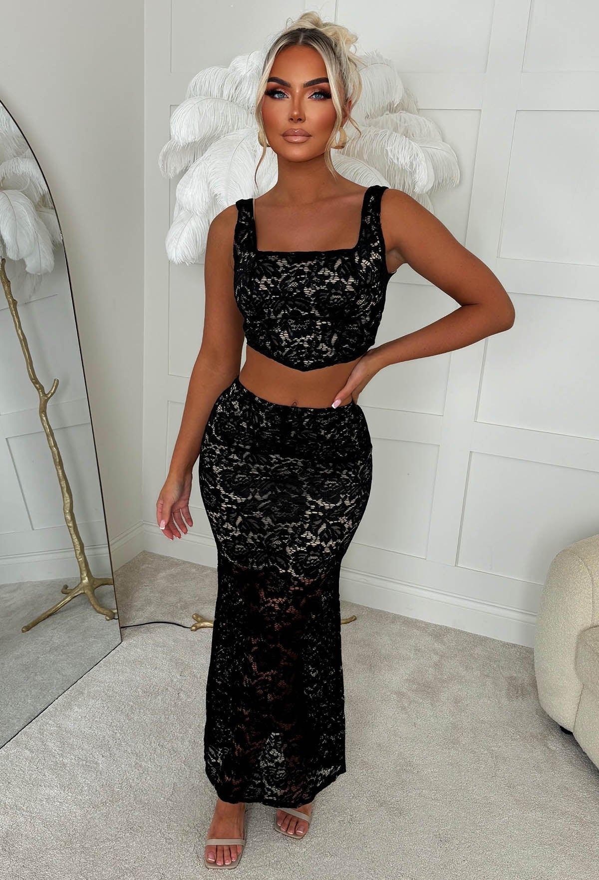 Flirtini Black Lace Corset Top