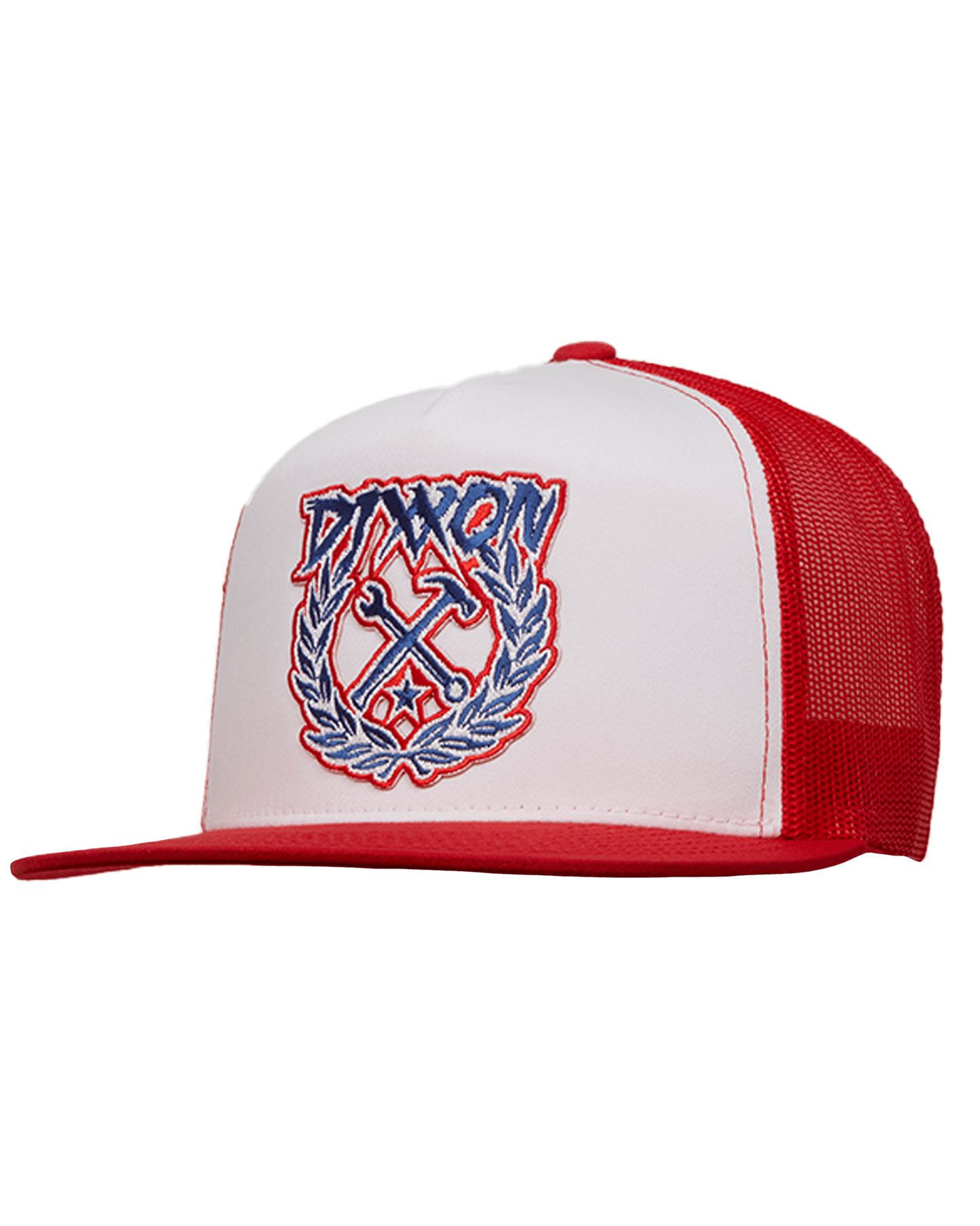 Party Crest Flat Bill Trucker Snapback - Red, White, & Blue