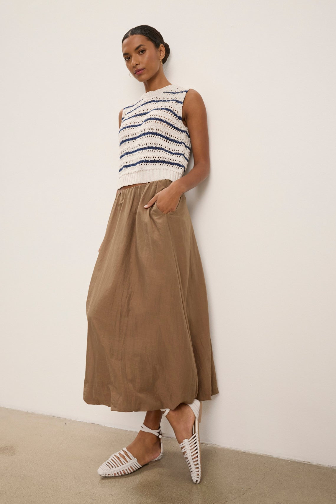 INES SILK COTTON VOILE SKIRT