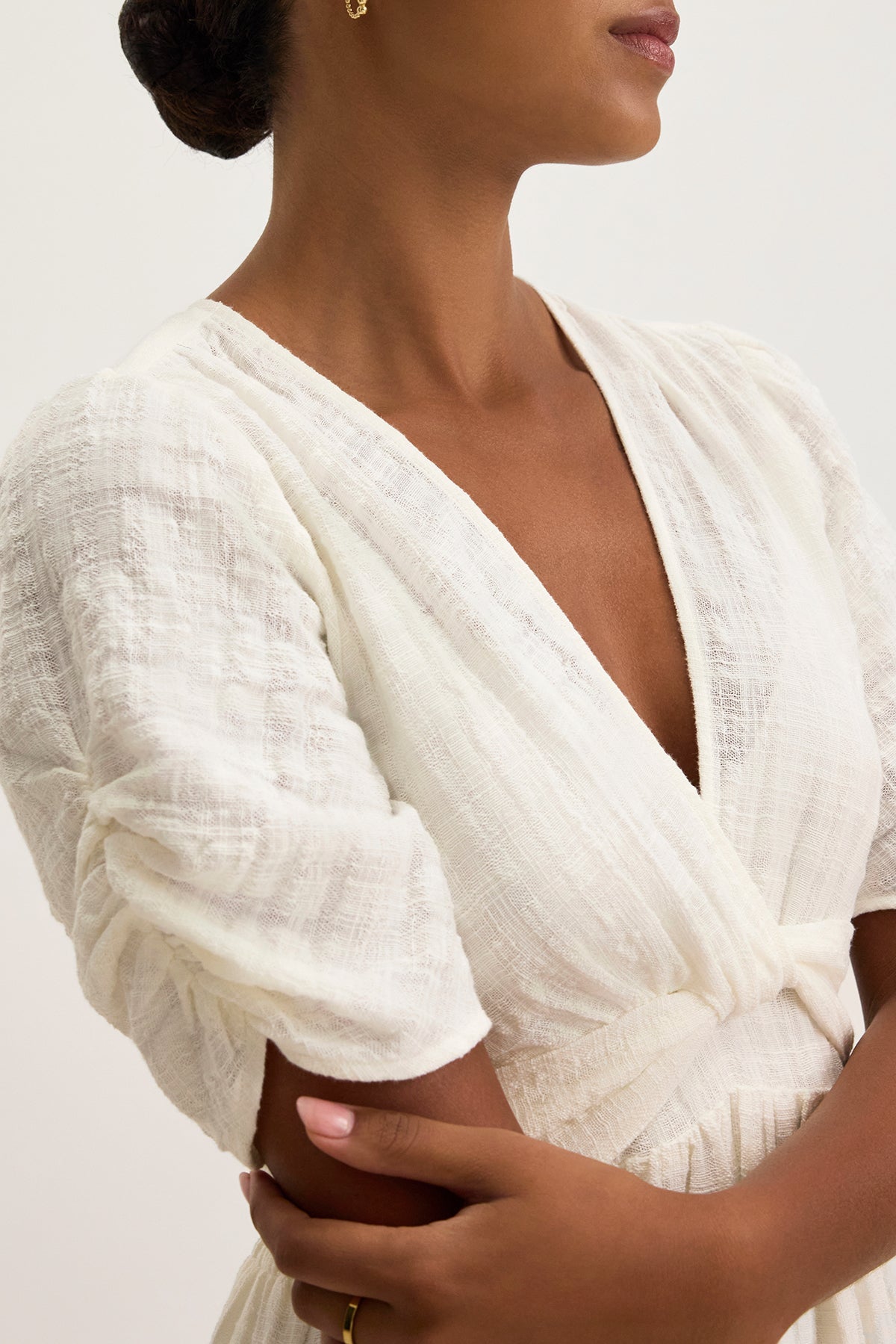 ELOISE TEXTURED COTTON GAUZE DRESS