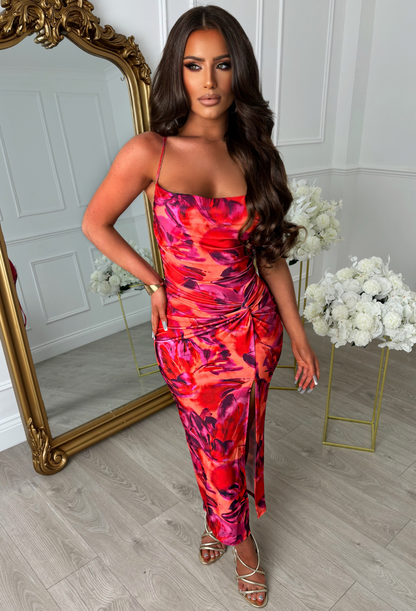 Hotter Than Ever Pink Abstract Flower Dress