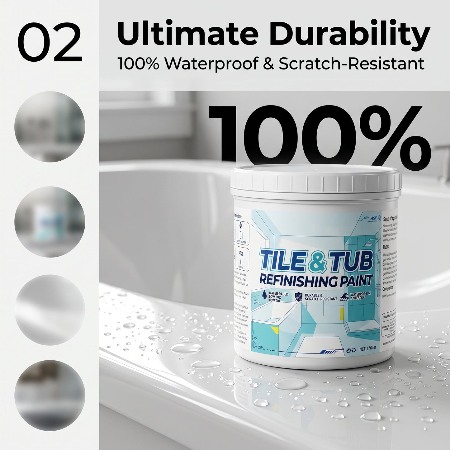 🔥 DIY Tub & Tile Refinishing Kit – Premium Bathroom Surface Restoration Coating for Bathtubs, Showers & Sinks