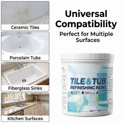 🔥 DIY Tub & Tile Refinishing Kit – Premium Bathroom Surface Restoration Coating for Bathtubs, Showers & Sinks