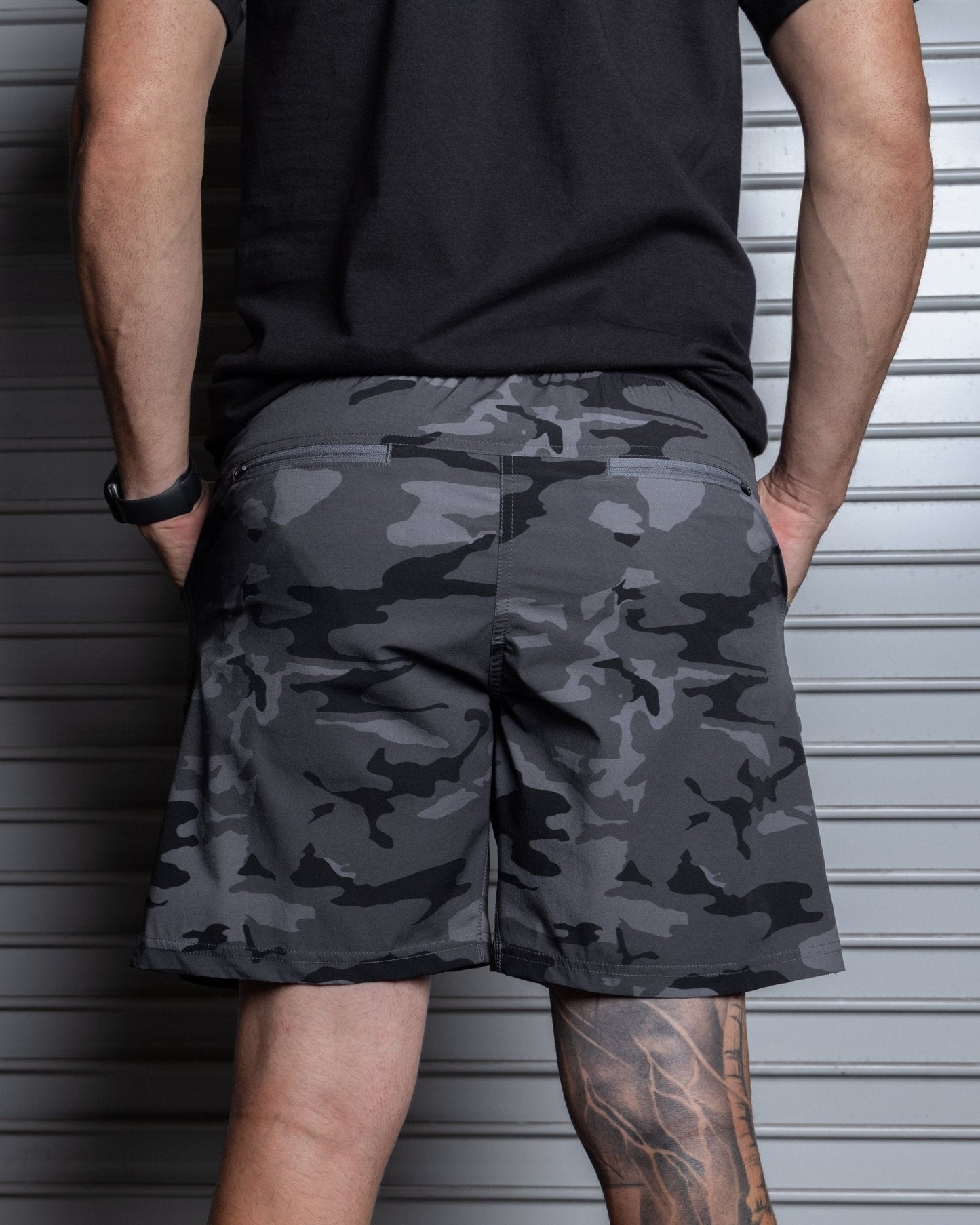 7" Gym Shorts - Black Camo