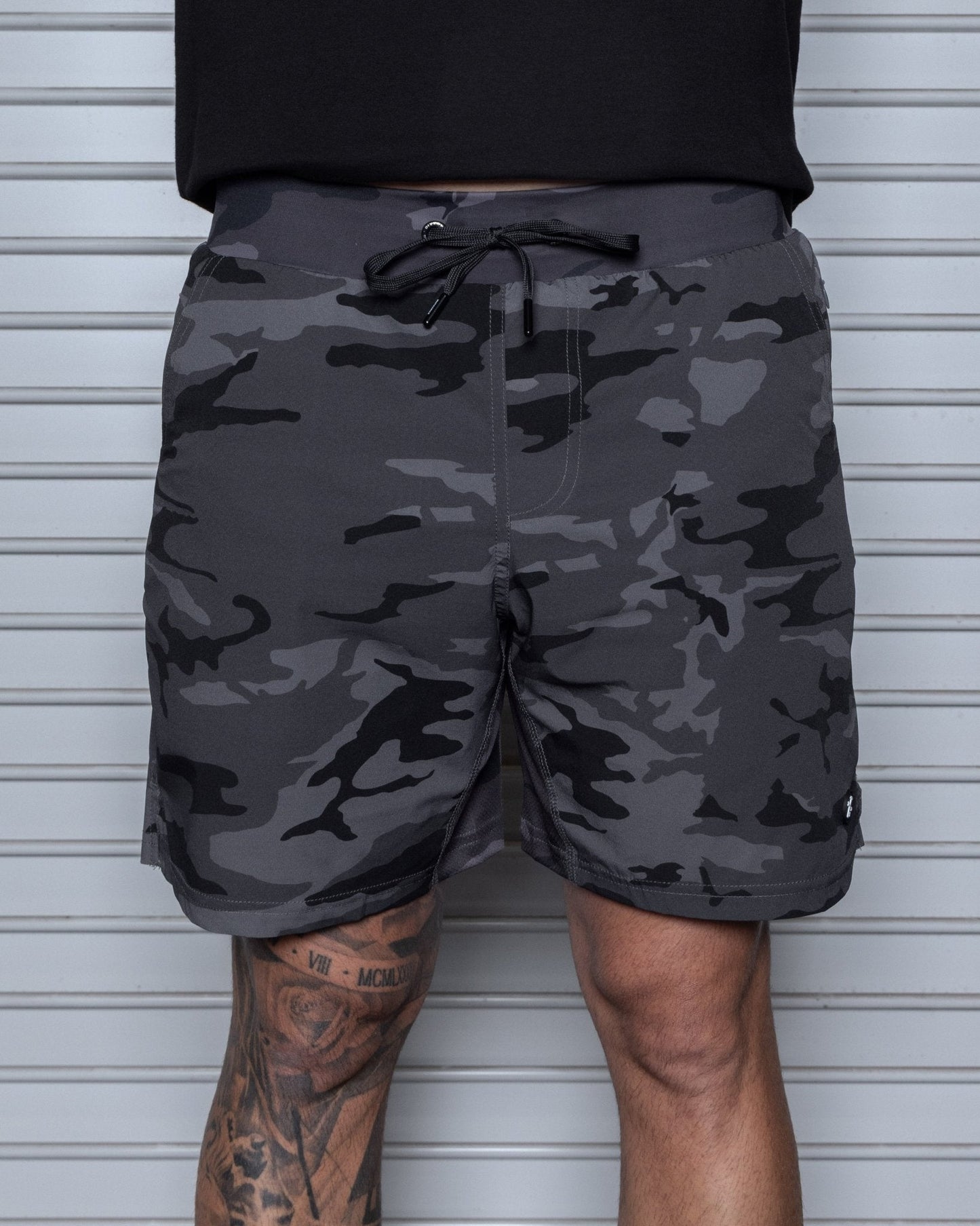 7" Gym Shorts - Black Camo