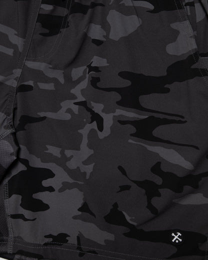 7" Gym Shorts - Black Camo