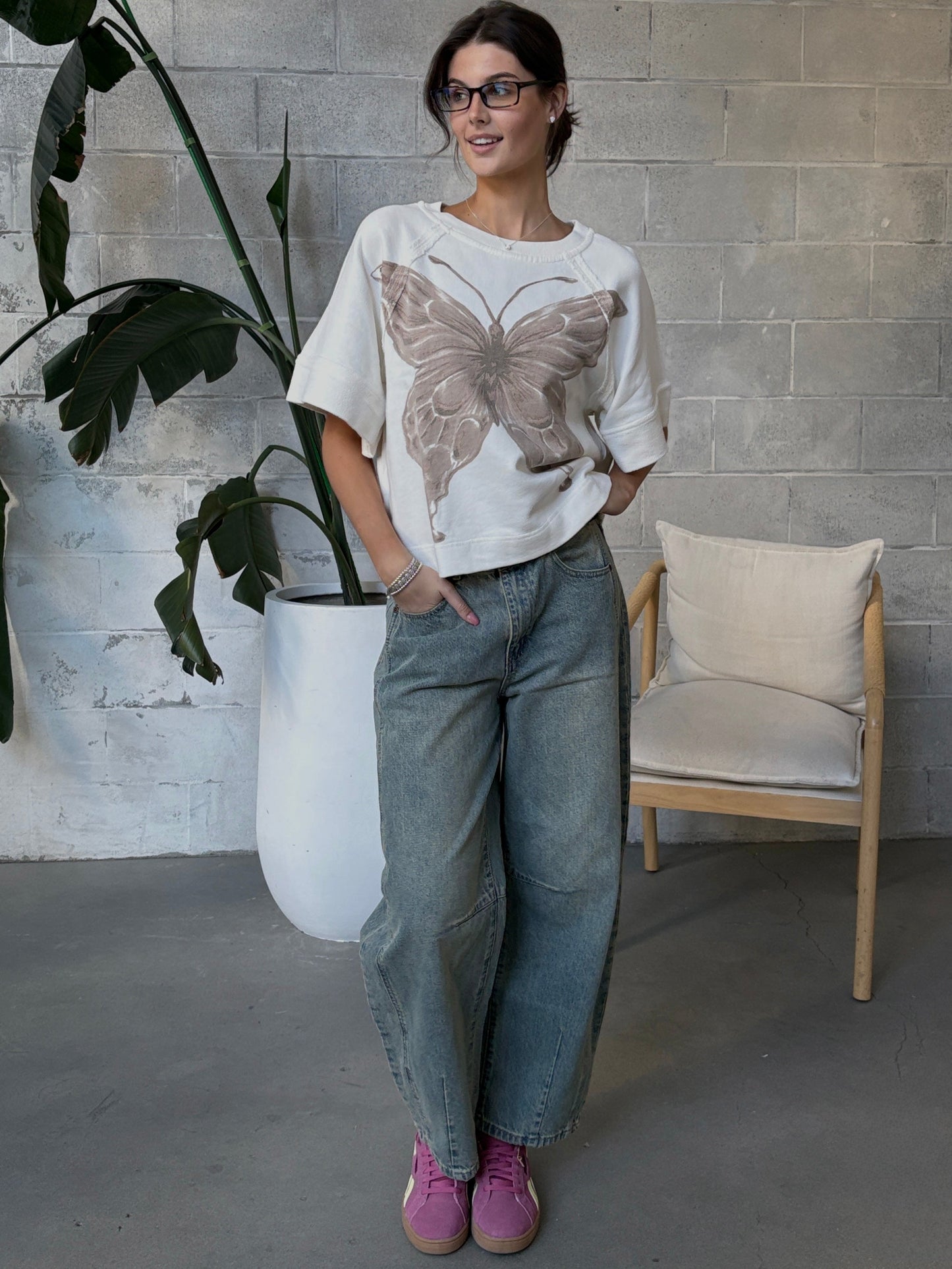 FREE PEOPLE Dahlia Short Sleeve Pullover