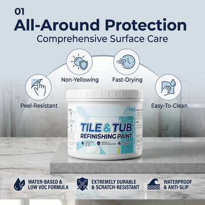 🔥 DIY Tub & Tile Refinishing Kit – Premium Bathroom Surface Restoration Coating for Bathtubs, Showers & Sinks