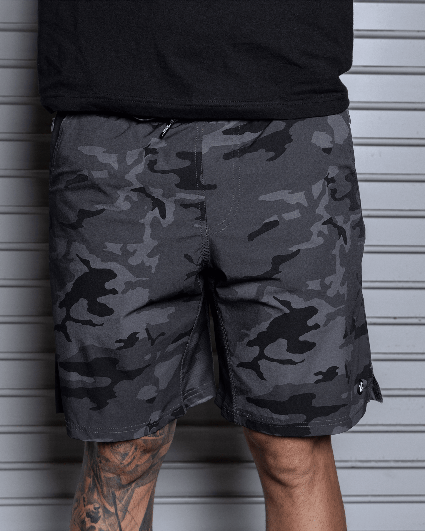 9" Gym Shorts - Black Camo
