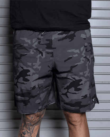 9" Gym Shorts - Black Camo