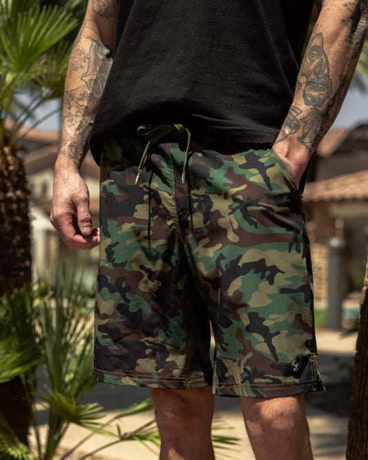9" Gym Shorts - Green Camo