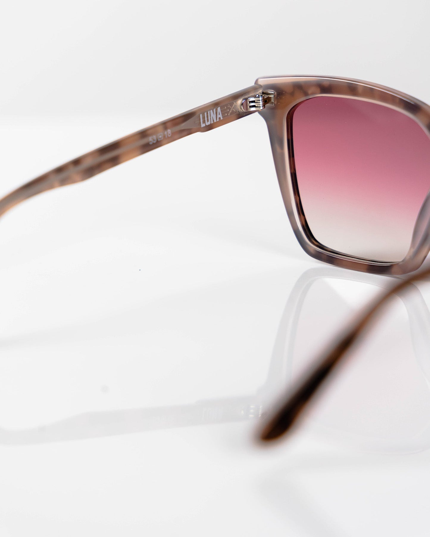 Luna Sunglasses - Mauve Tortoise & Pink Gradient