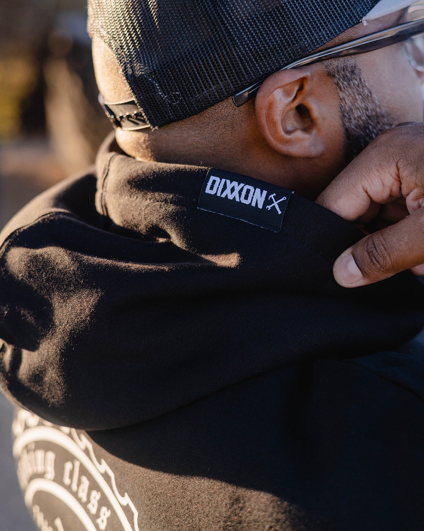 White Working Class Gear Pullover Hoodie - Black