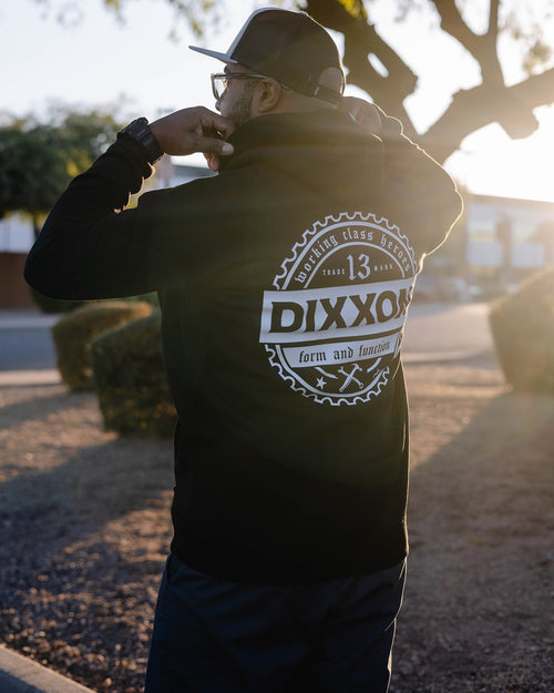 White Working Class Gear Pullover Hoodie - Black