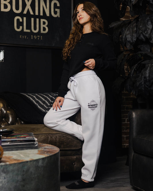 Women's Black Stardust Sweatpants - White