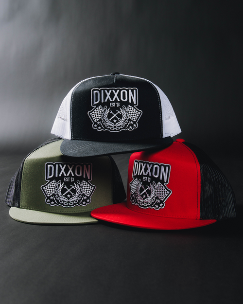 Winners Circle Flat Bill Trucker Snapback - Black & White