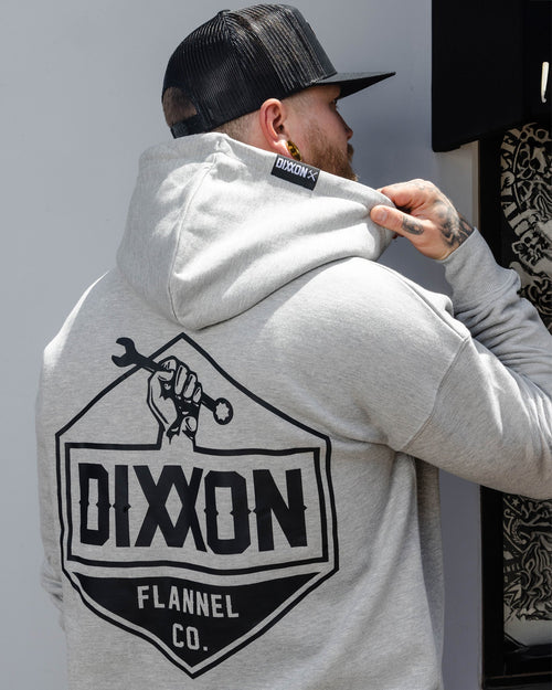 Black Working Class Logo Zip Up Hoodie - Heather Gray