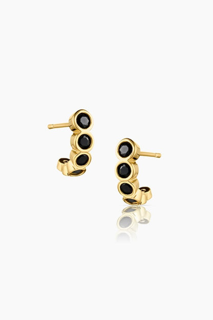 ASTRID BLACK HOOP EARRINGS BY THATCH