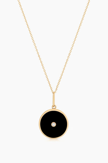 BALIA BLACK ENAMEL NECKLACE BY THATCH