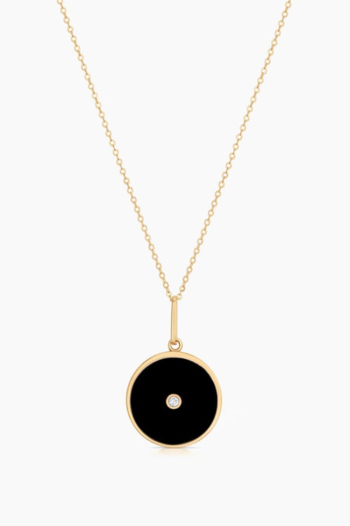 BALIA BLACK ENAMEL NECKLACE BY THATCH