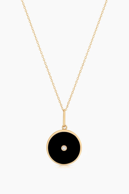 BALIA BLACK ENAMEL NECKLACE BY THATCH