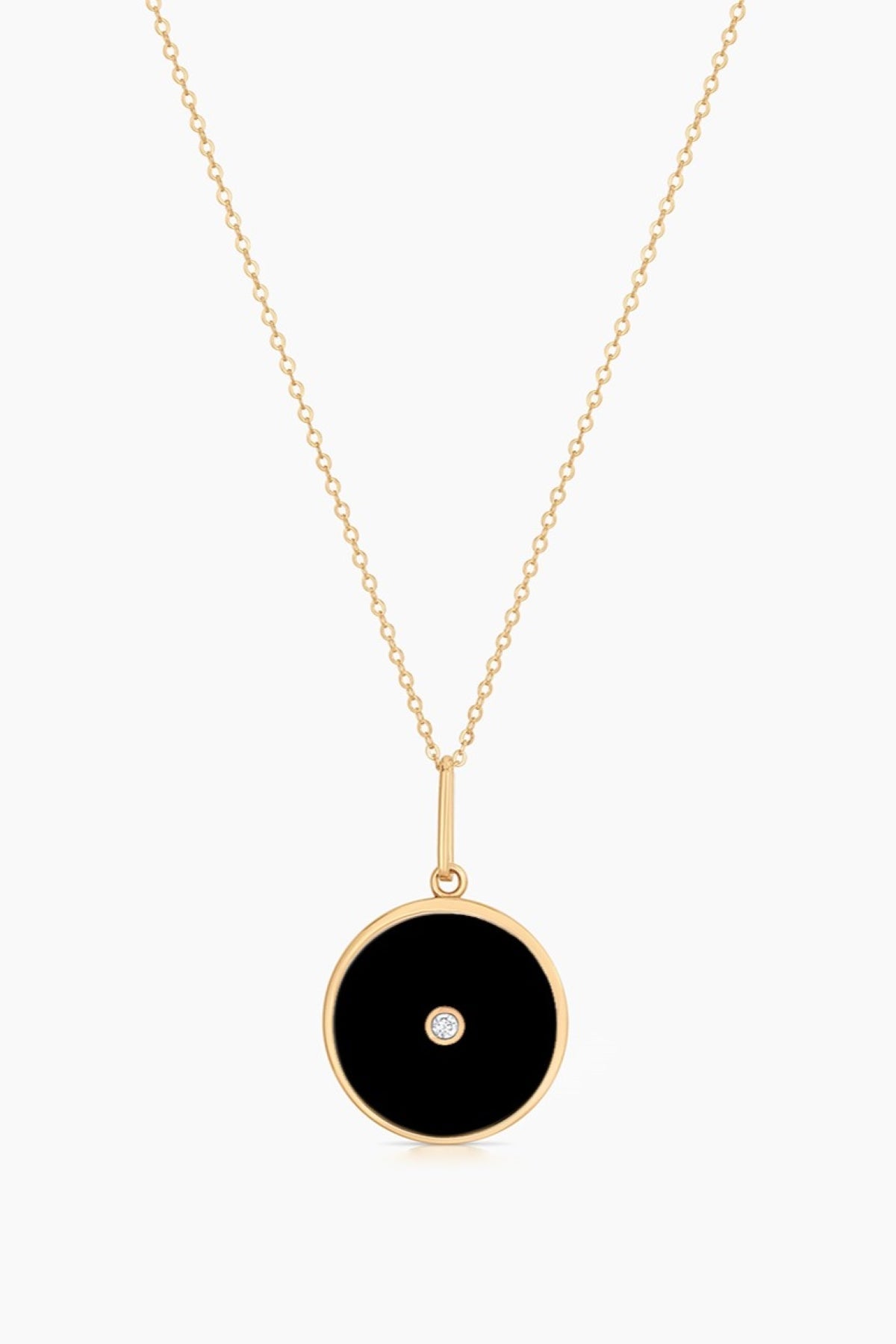 BALIA BLACK ENAMEL NECKLACE BY THATCH