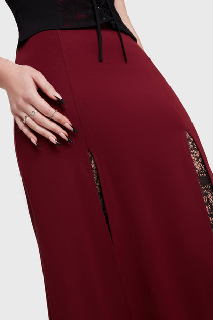 Crimson Bite Maxi Skirt