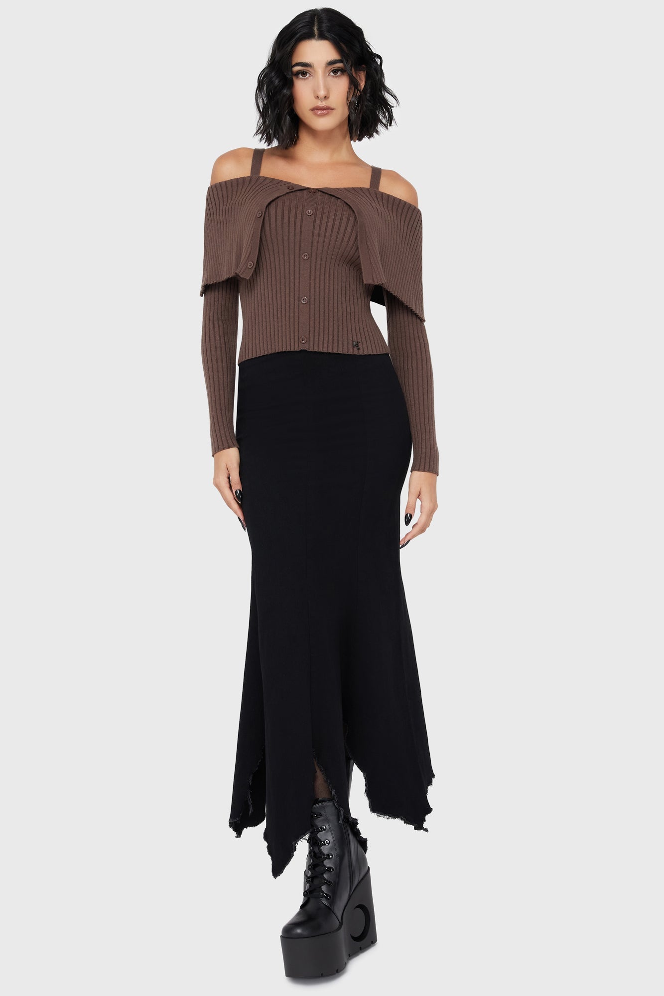 Dusk Empress Knit Top [Brown]