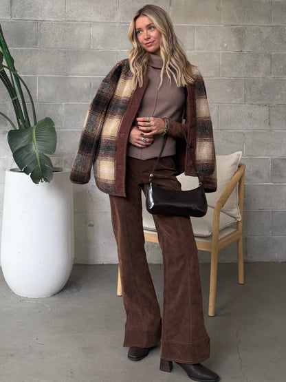 FREE PEOPLE Glow Up Suede Pants