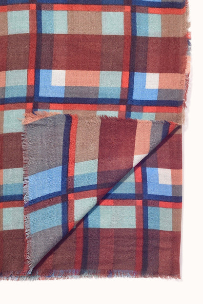 PLAID WOOL BLEND SCARF BY EPICE