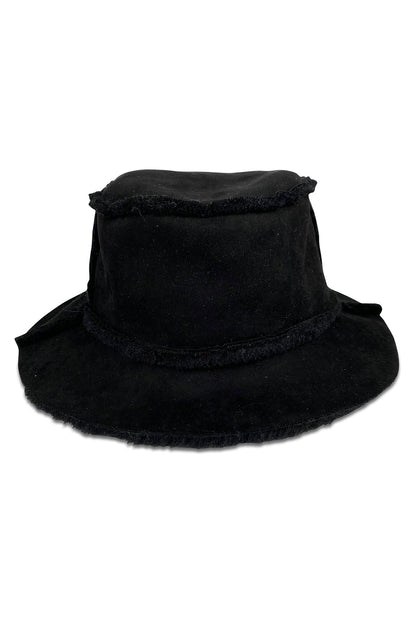 REVERSIBLE FAUX SHEARLING BUCKET HAT
