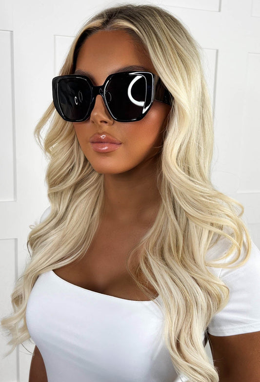 Glam Baddie Black Sunglasses