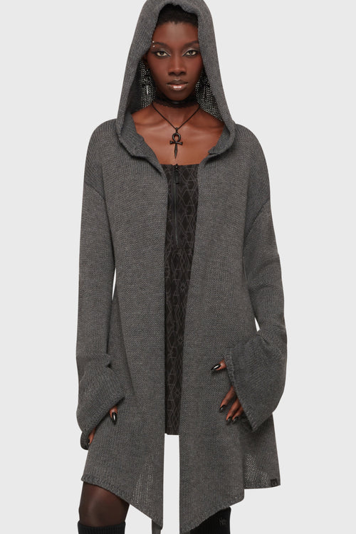Forget Wishing Knit Cardigan [Grey]