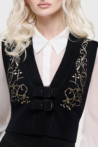 Golden Spire Knitted Top