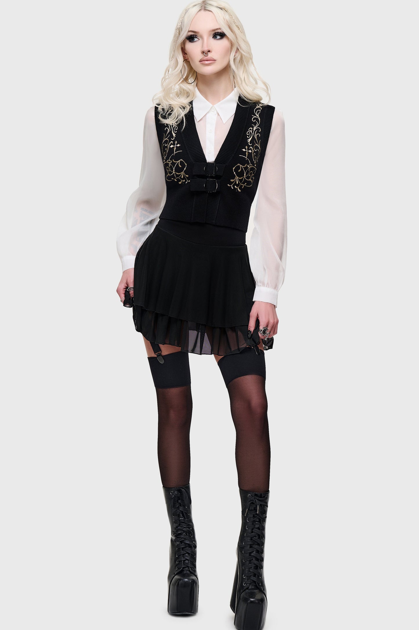 Golden Spire Knitted Top