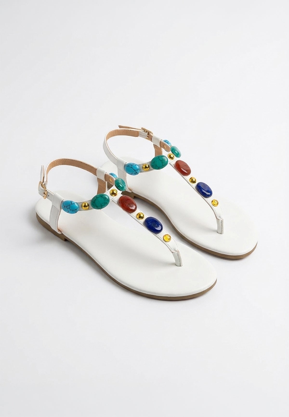 Gemstar Days White Embellished Sandals
