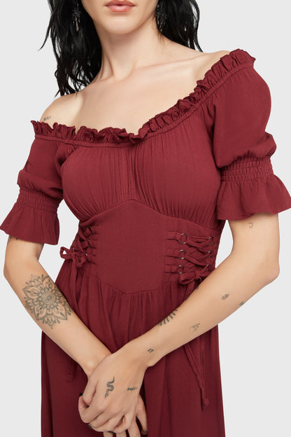 Jocasta Maxi Dress Short Sleeve [RED]