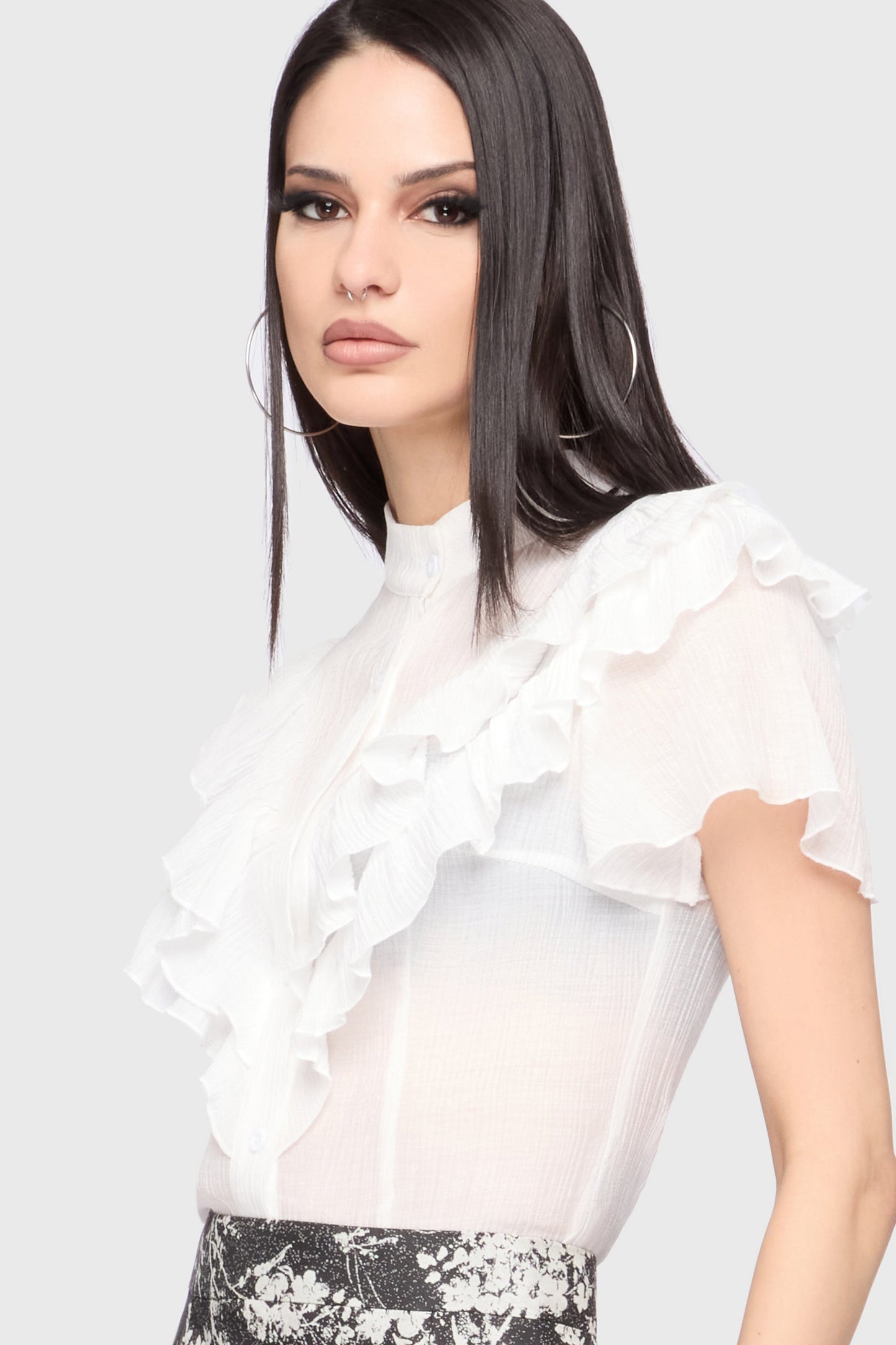 Midnight Vale Ruffle Blouse