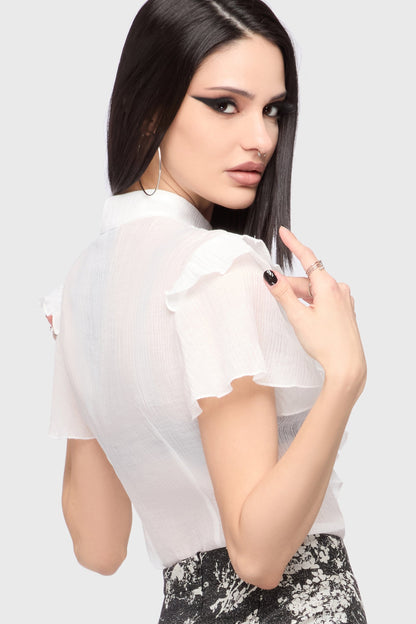 Midnight Vale Ruffle Blouse
