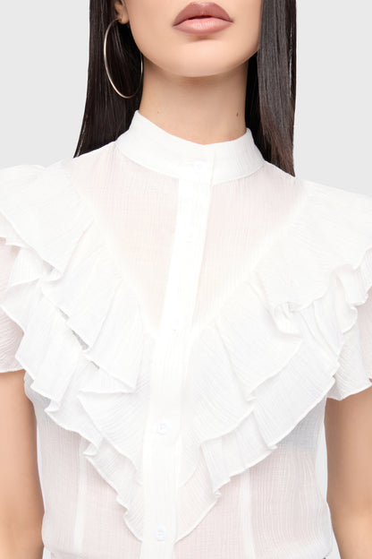 Midnight Vale Ruffle Blouse