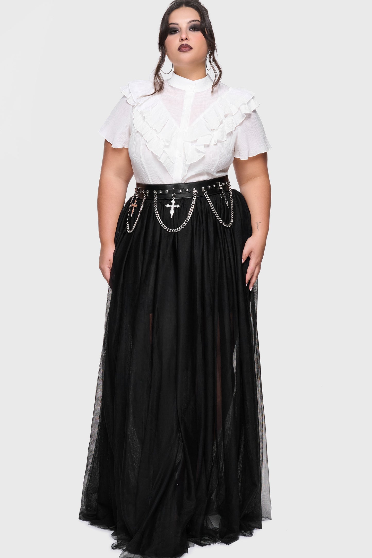Midnight Vale Ruffle Blouse