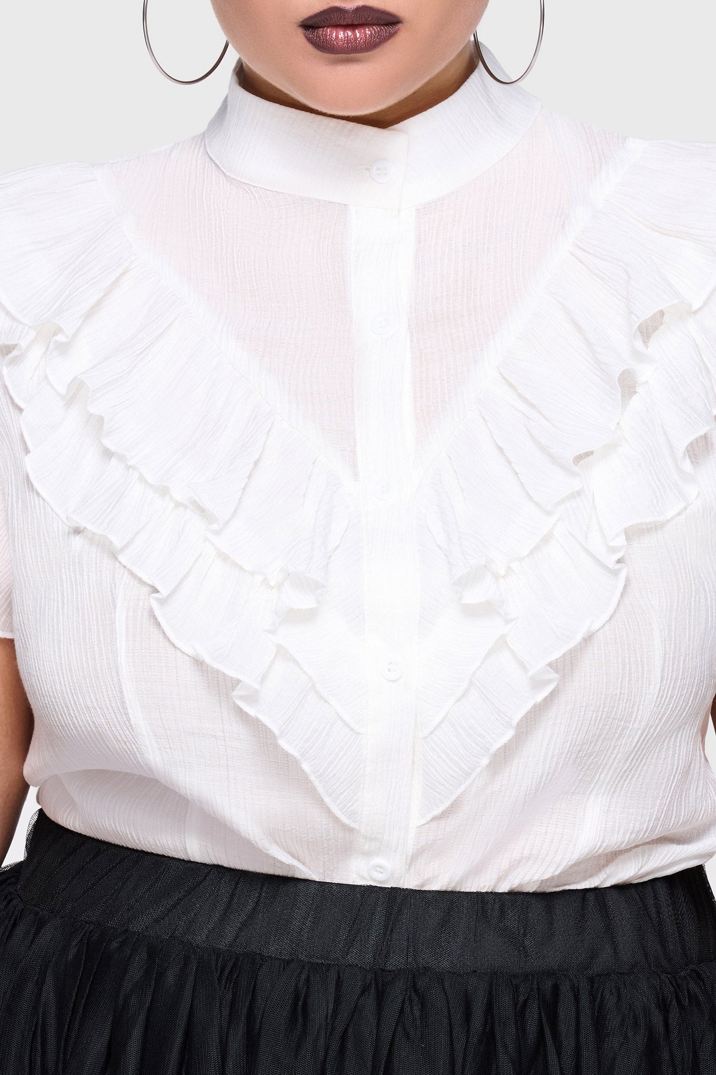 Midnight Vale Ruffle Blouse